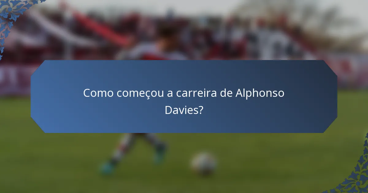 Como começou a carreira de Alphonso Davies?
