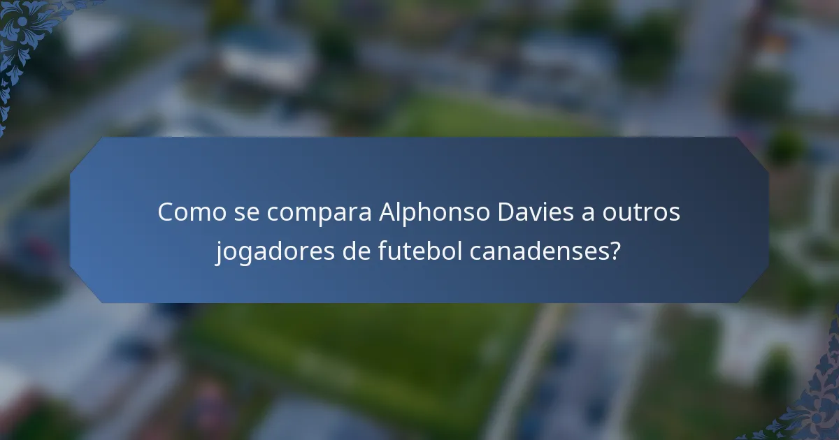 Como se compara Alphonso Davies a outros jogadores de futebol canadenses?