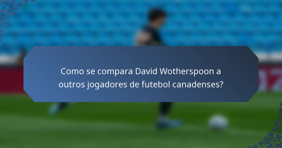 Como se compara David Wotherspoon a outros jogadores de futebol canadenses?