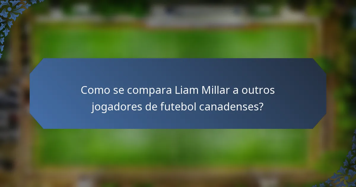Como se compara Liam Millar a outros jogadores de futebol canadenses?