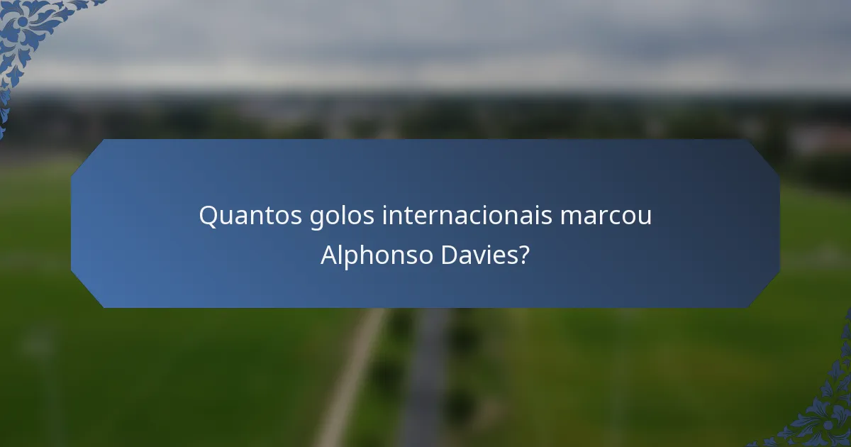 Quantos golos internacionais marcou Alphonso Davies?